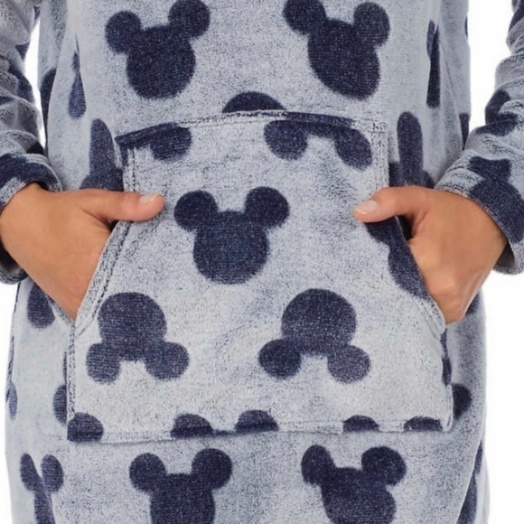 Disney Mickey Mouse Fleece Lounger Sherpa Hood Dark Blue XL - Picture 4 of 13